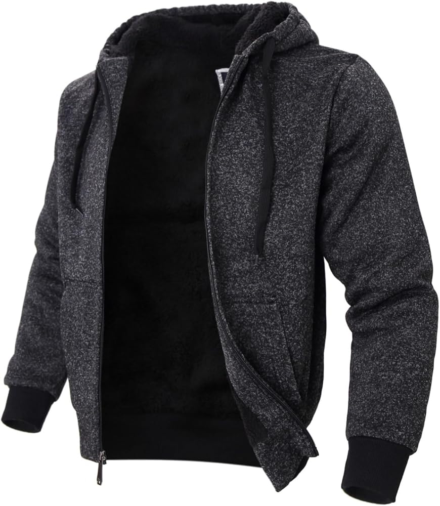 LeeHanTon Heavyweight Hoodies for Men 1.8 lbs Sherpa Lined Fleece